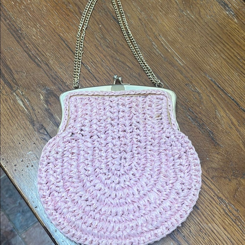 Marcus brothers Pink Woven Chain Strap Bag